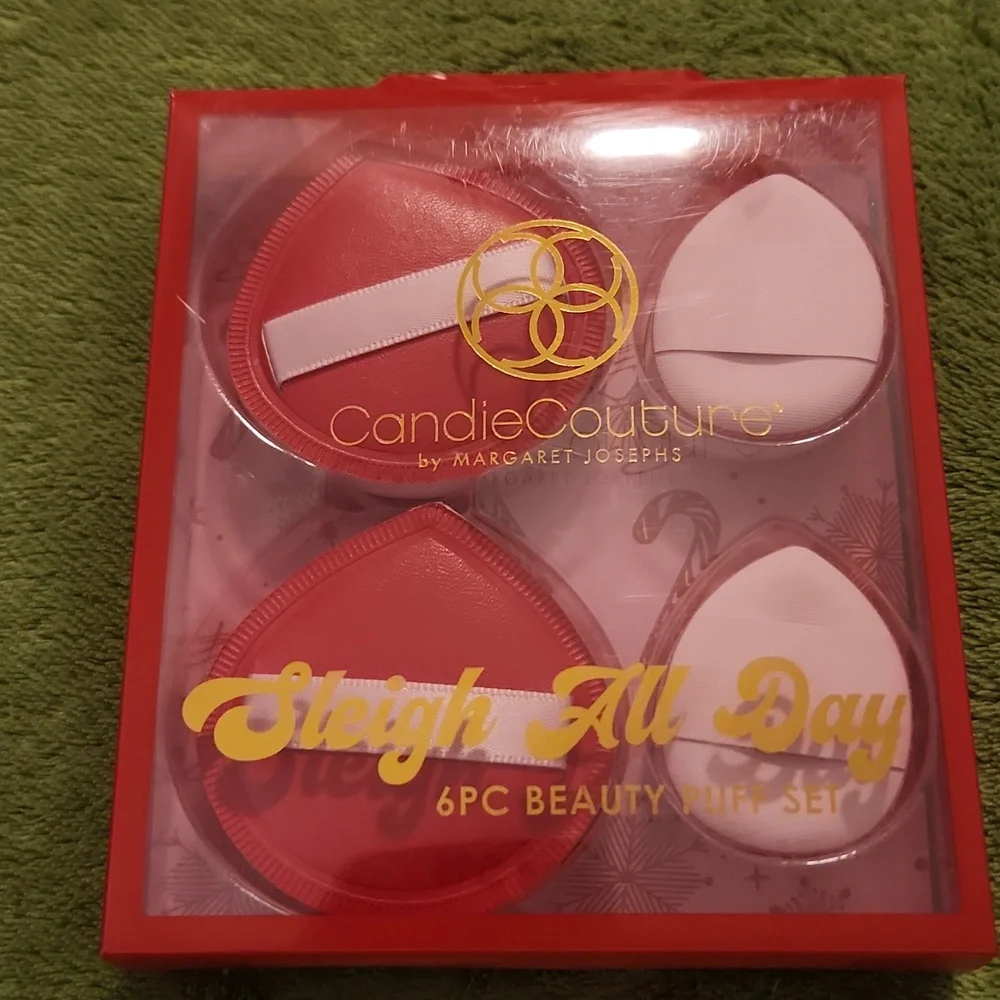 All 5 Sets Candie Couture Red Makeup Brush & Puff Gift Sets